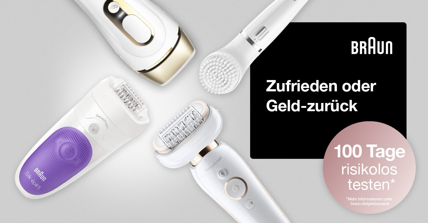 Sie können jetzt ganz unkompliziert und risikolos Braun Produkte für Damen testen.