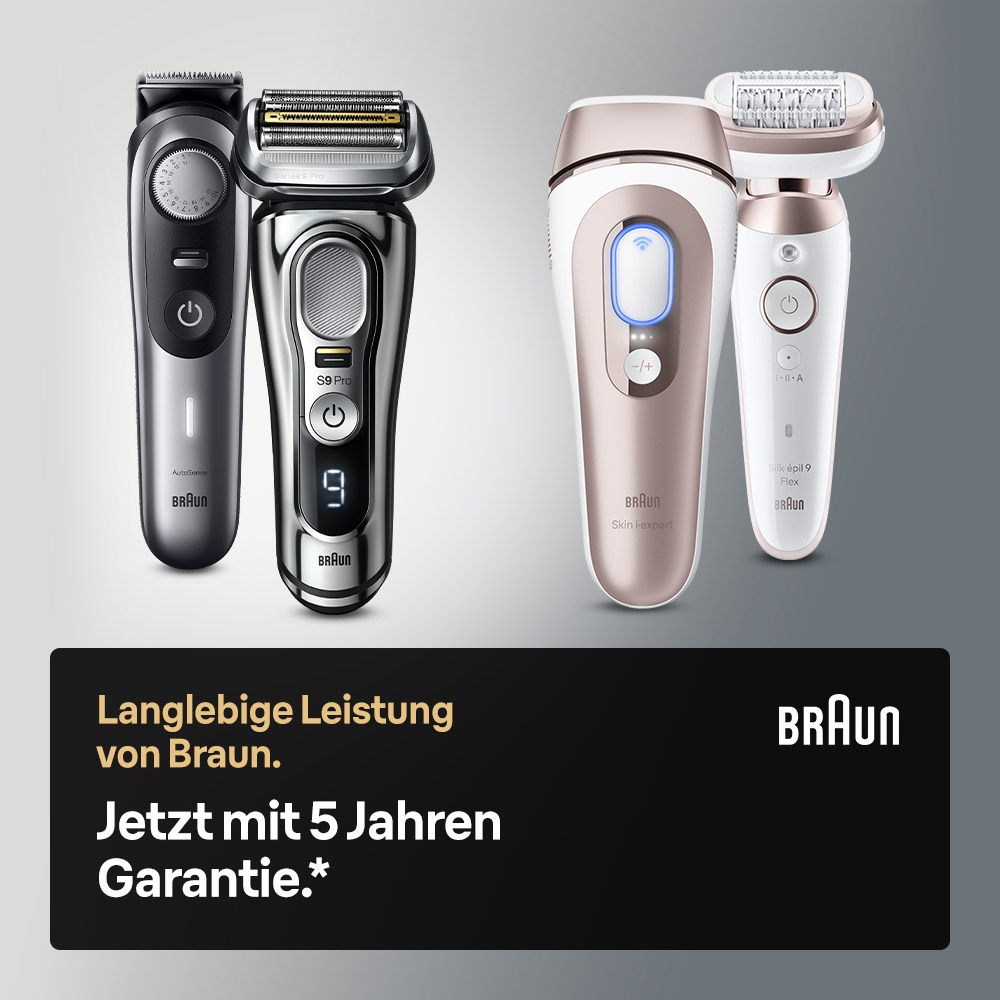Garantieverlängerung von bis zu 5 Jahren von Braun.