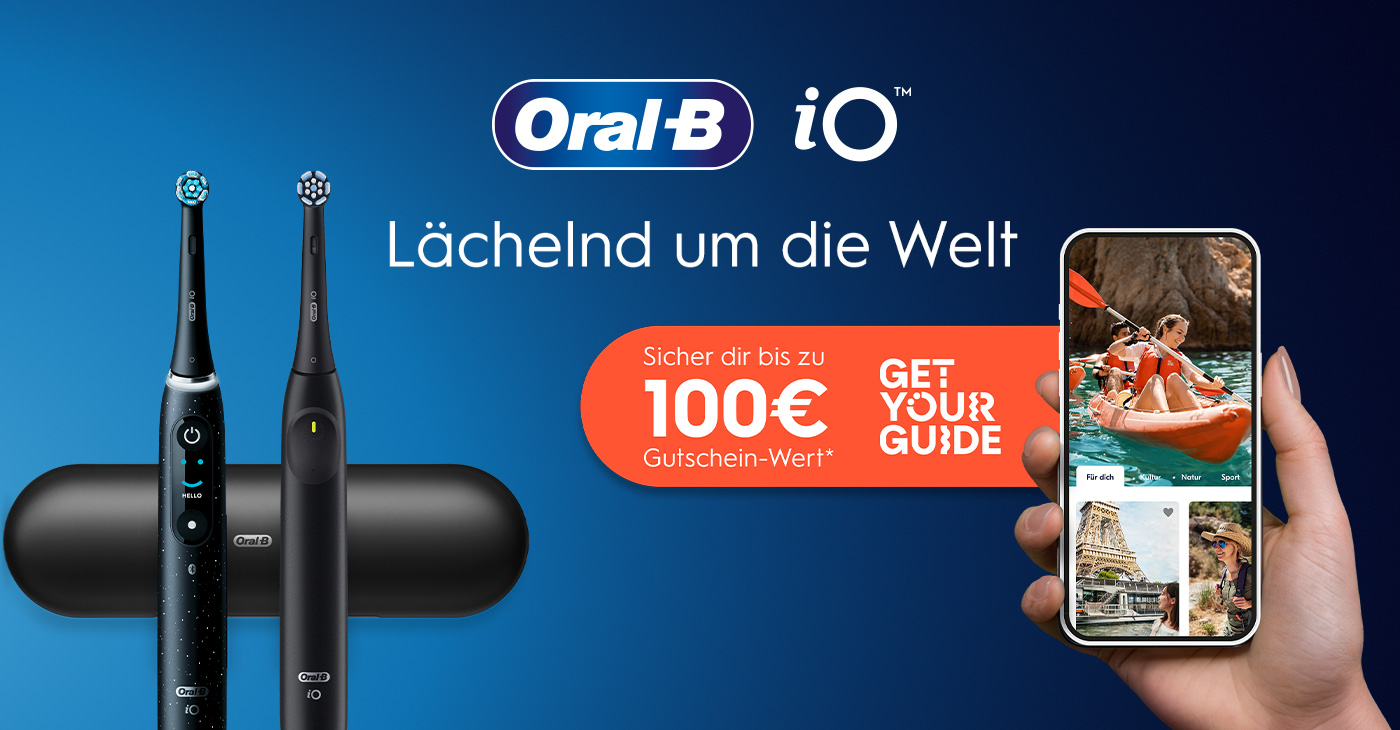 Jetzt mit Oral-B iO bis zu 100€ Get Your Guide Gutschein sichern!*