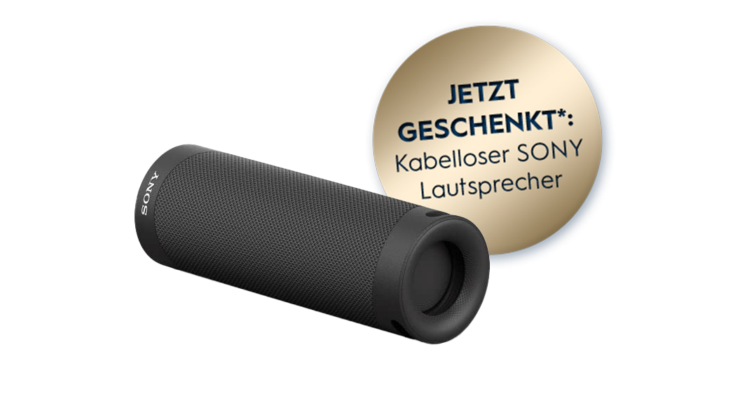 Kabellosen SONY-Lautsprecher XB23 geschenkt!