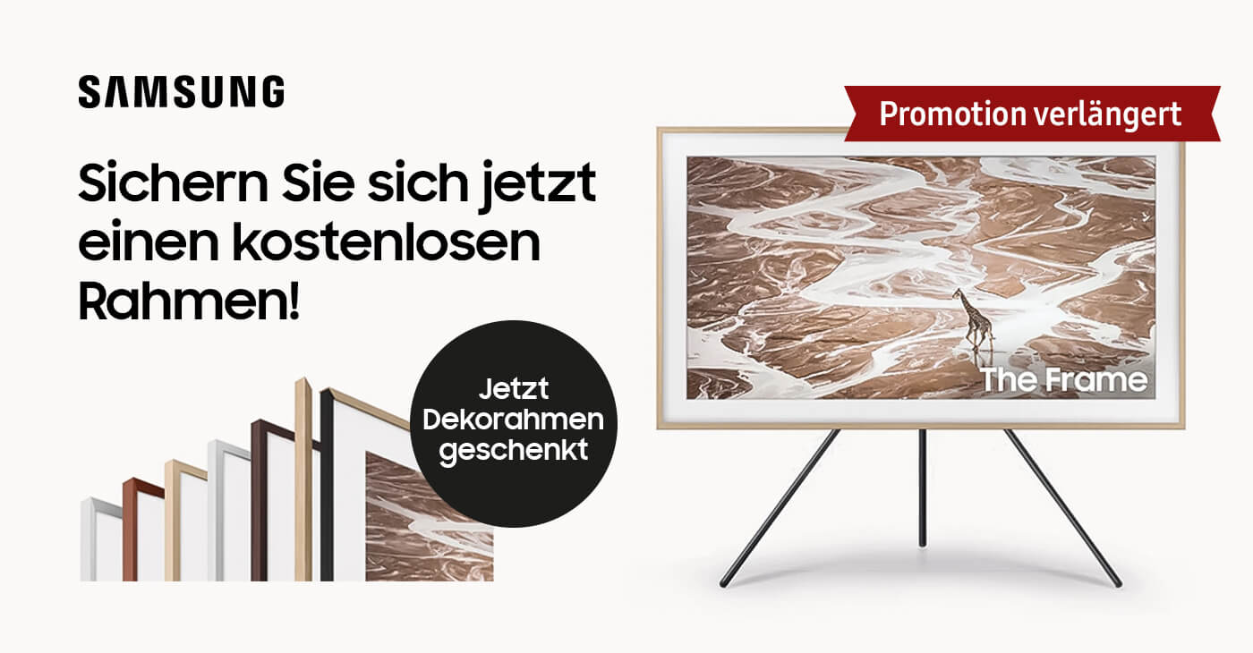 Samsung schenkt Ihnen beim Kauf eines The Frame TVs einen Deko-Rahmen dazu!