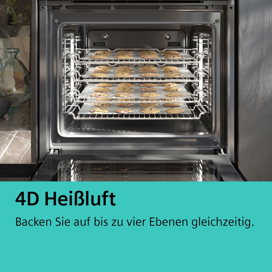 Siemens HB676GBS1 iQ700, Einbau-Backofen TFT-Touchdisplay 13 Beheizungsarten