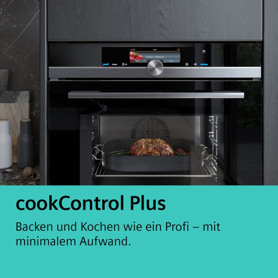 Siemens HB676GBS1 iQ700, Einbau-Backofen TFT-Touchdisplay 13 Beheizungsarten