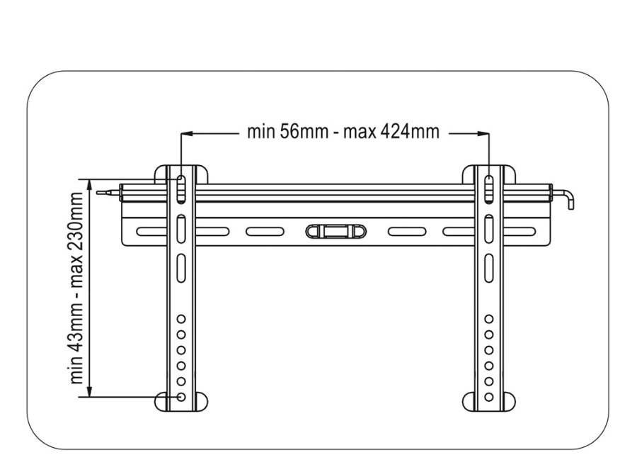 Goobay Easyfix Ultraslim (58-147cm) sw Wandhalterung 63473
