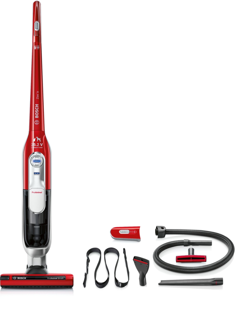 Bosch BCH6ZOOO Handstaubsauger Zoo'o ProAnimal Beutellos, tornadorot Akkusauger 25.2V Rot