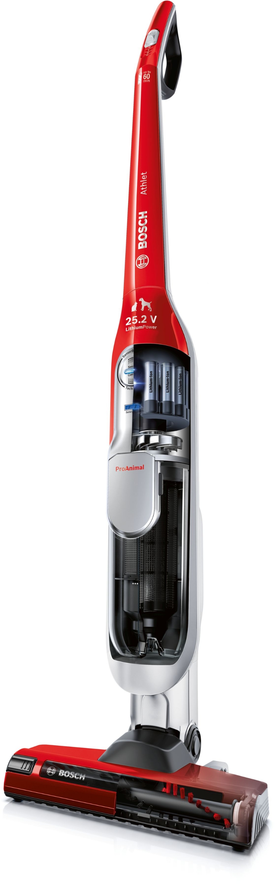 Bosch BCH6ZOOO Handstaubsauger Zoo'o ProAnimal Beutellos, tornadorot Akkusauger 25.2V Rot