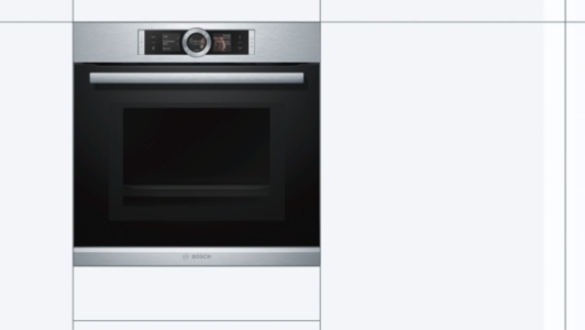 Bosch HMG6764S1 Backofen mit Mikrowelle Edelstahl Bosch Assist, TFT-Touchdisplay, Elektronik-Uhr