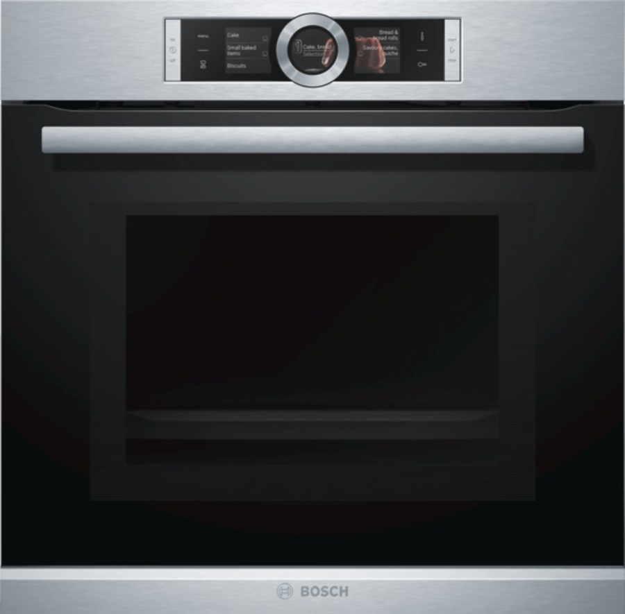 Bosch HMG6764S1 Backofen mit Mikrowelle Edelstahl Bosch Assist, TFT-Touchdisplay, Elektronik-Uhr