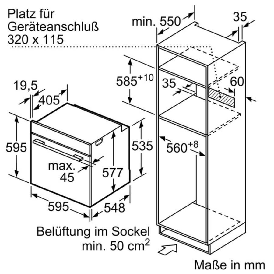 Bosch HMG6764S1 Backofen mit Mikrowelle Edelstahl Bosch Assist, TFT-Touchdisplay, Elektronik-Uhr