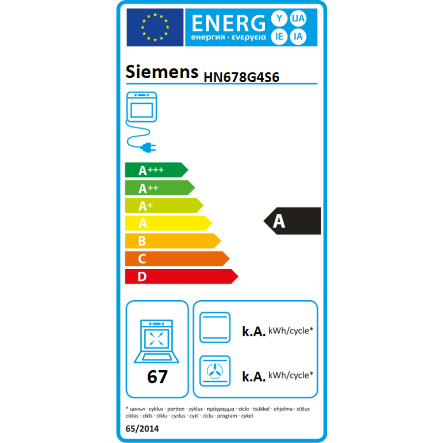 Siemens HN678G4S6 Backofen mit Mikrowelle und Dampfunterstützung Gerätemaße (HxBxT): 595 x 595 x 548 mm, Home Connect