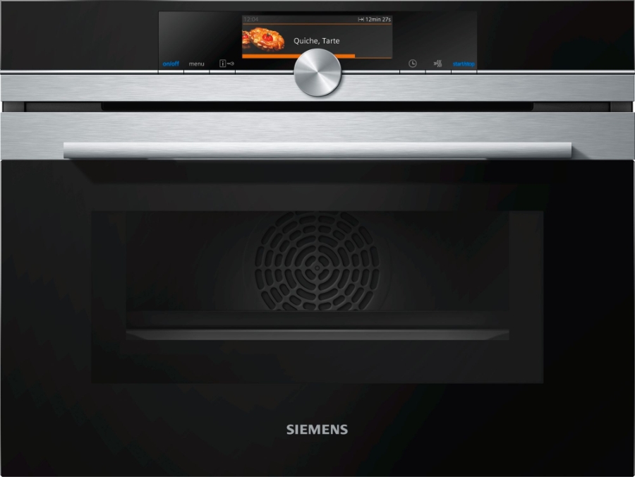 Siemens CM678G4S1 Einbau Kompaktbackofen mit Mikrowelle Edelstahl  Gerätemaße (HxBxT): 455 x 595 x 548 mm
