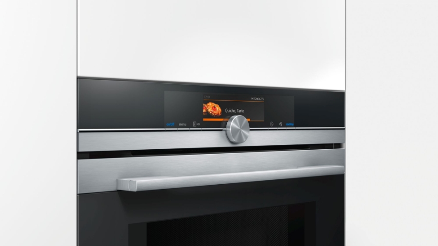 Siemens CM678G4S1 Einbau Kompaktbackofen mit Mikrowelle Edelstahl  Gerätemaße (HxBxT): 455 x 595 x 548 mm