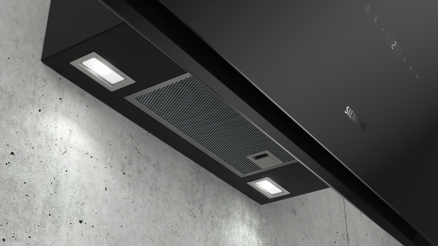 Siemens LC98KPP60 Schwarz mit Glasschirm Wand-Esse 90 cm A+ 