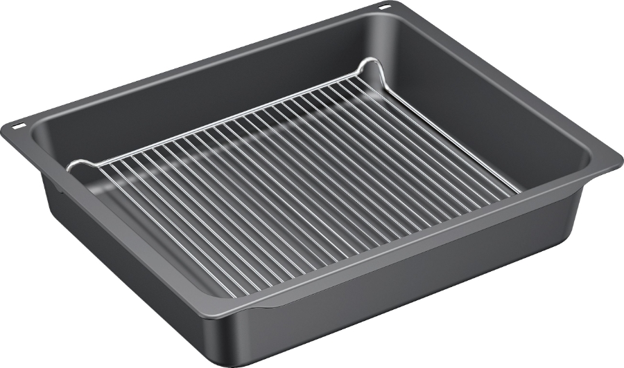 Siemens HZ633070 Profipfanne mit Rost, 81 x 455 x 375 mm yrolyse geeignet, spülmaschinengeeignet