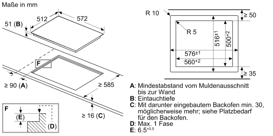 Siemens ET601FNP1E Einbau Flächenbündiges Design 60 cm Kochstelle, Glaskeramik