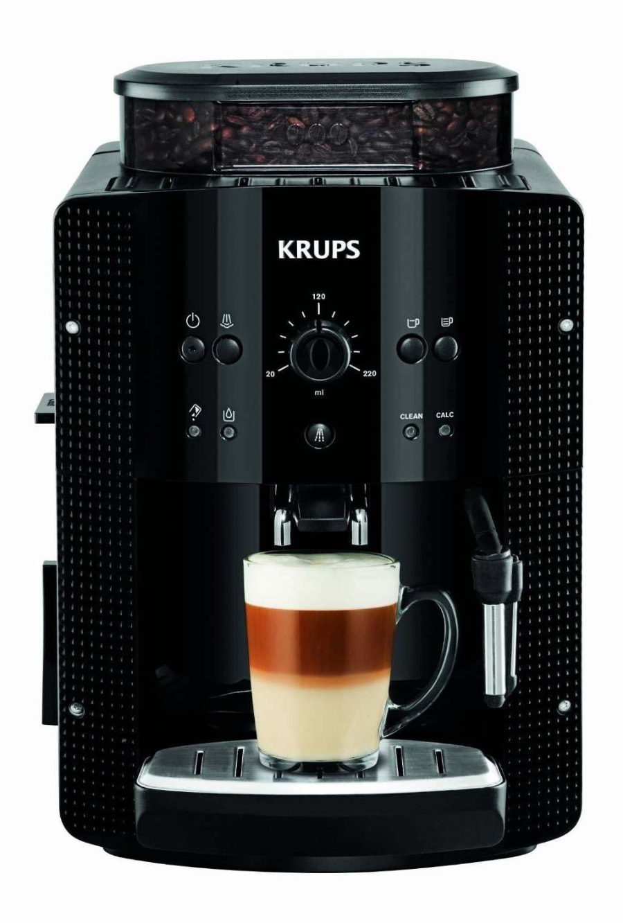 Krups EA8108 Kaffee-Vollautomaten Schwarz automatische Reinigung Milchsystem mit CappucinoPlus-Düse, 15 bar 