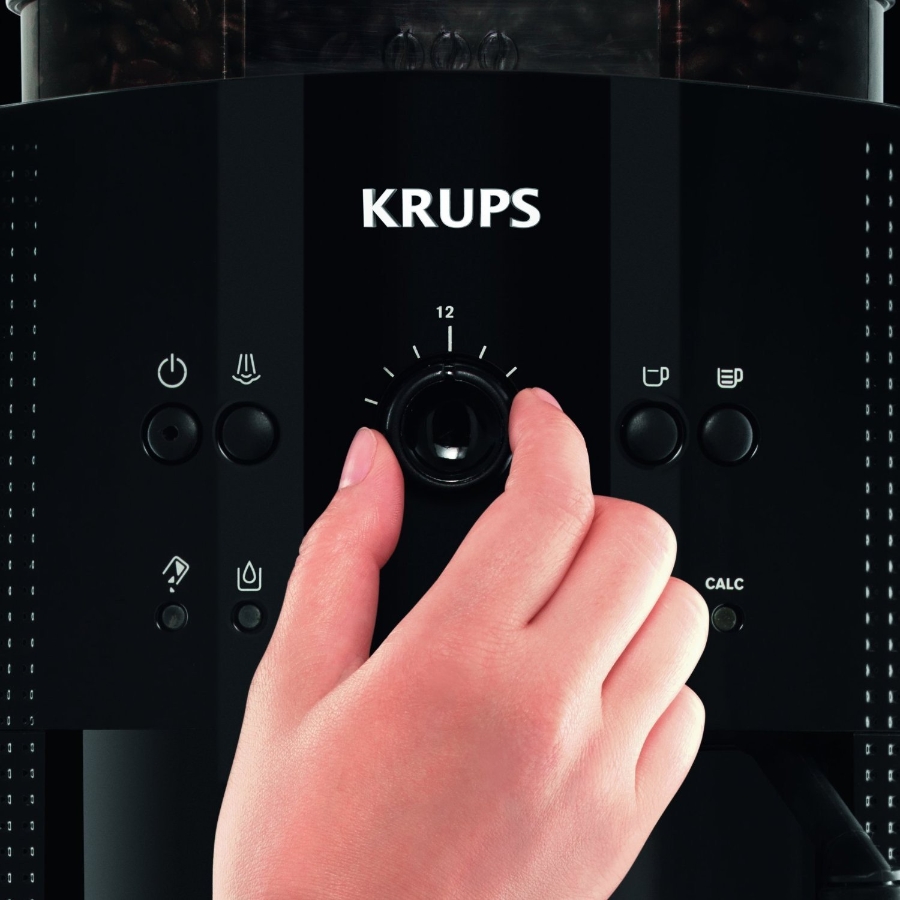 Krups EA8108 Kaffee-Vollautomaten Schwarz automatische Reinigung Milchsystem mit CappucinoPlus-Düse, 15 bar 