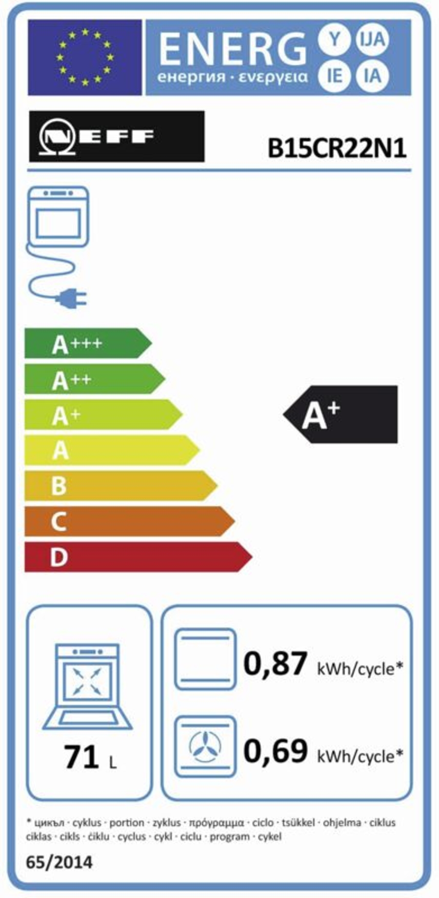 Neff BCR1522N Einbau Backofen Edelstahl B15CR22N1  EasyClean® TFT-Display