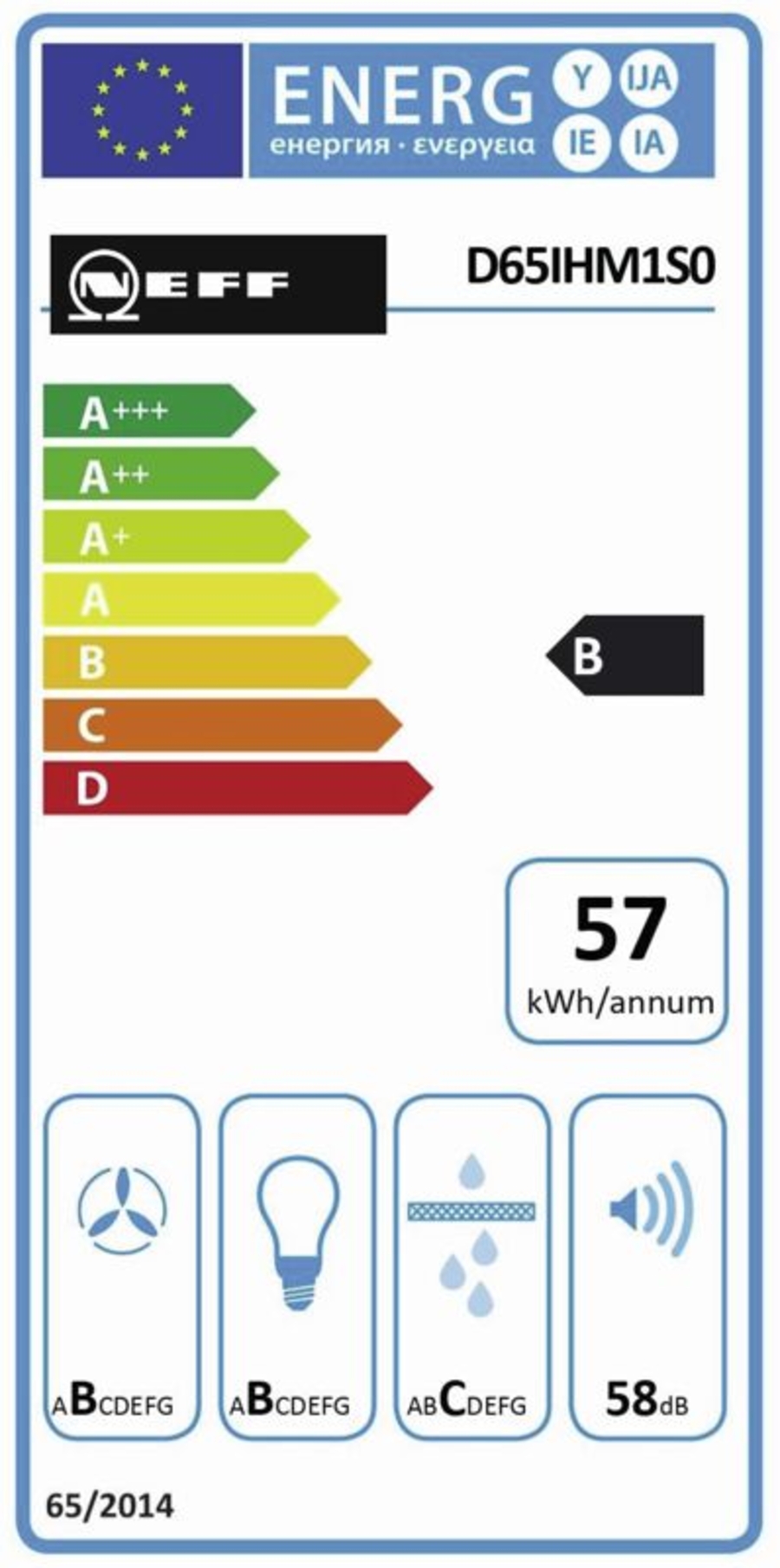 Neff DIHM651S Wandesse 60 cm  D65IHM1S0 Schrägesse  Abluft-/Umluftbetrieb