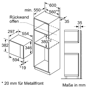 Bosch BFL524MW0 Einbau-Mikrowellengerät Polar Weiß