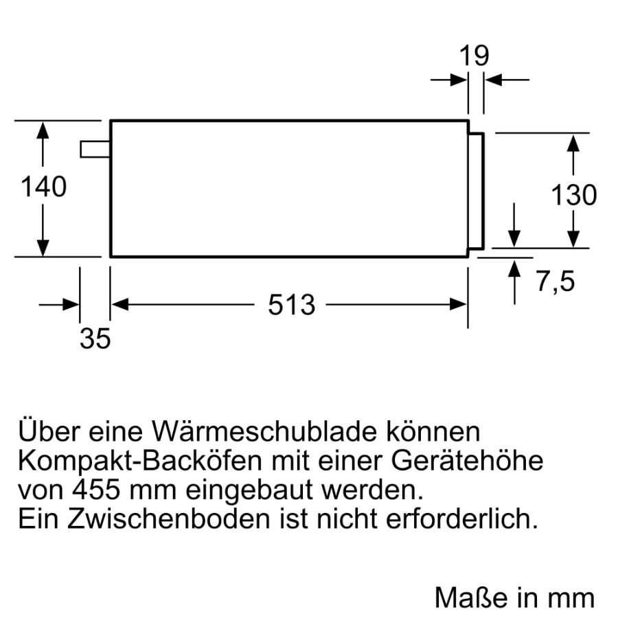 Bosch BIC630NS1 Wärmeschublade  Edelstahl 14 cm Nische 