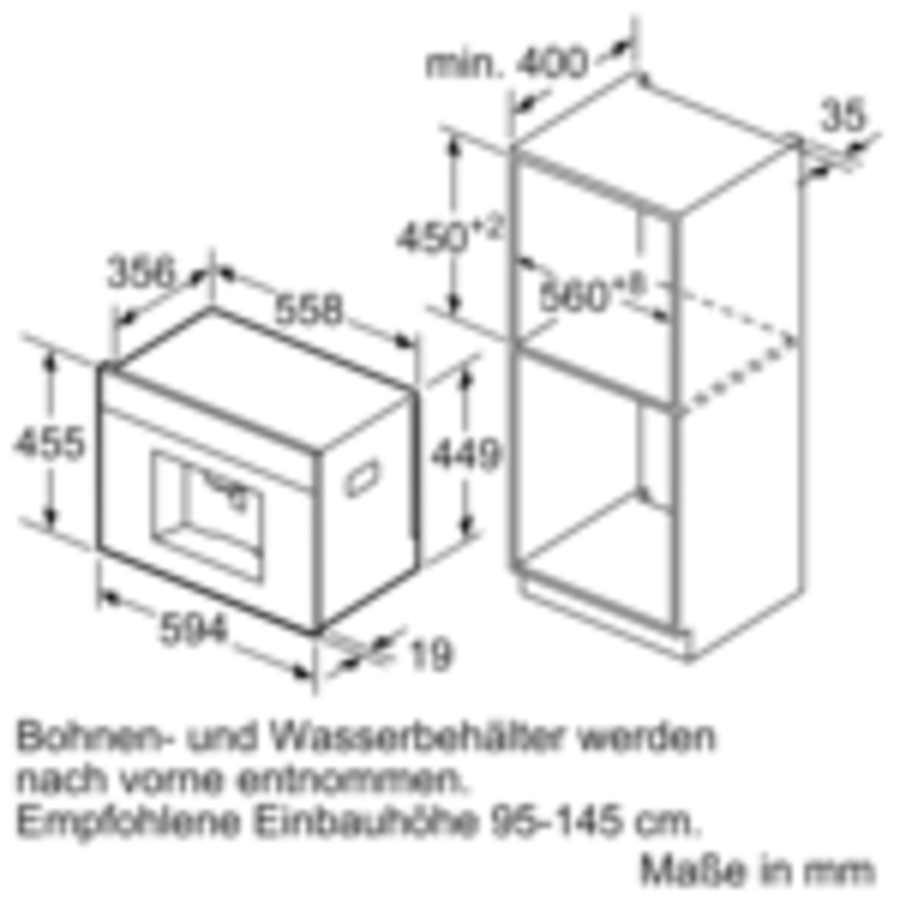 Bosch CTL636EB6 Serie 8 Kaffeevollautomat Einbau schwarz 