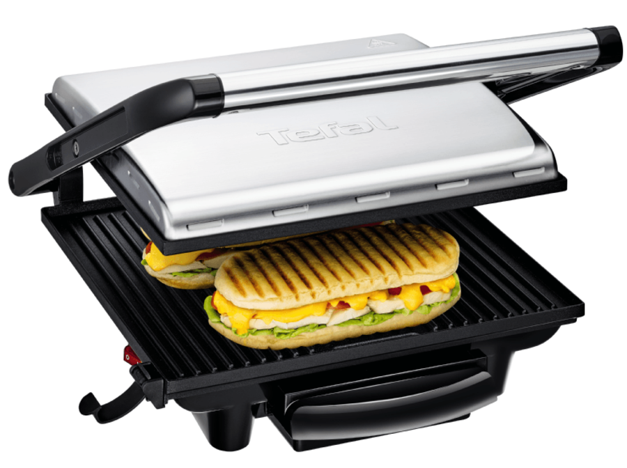 Tefal GC241D Kontaktgrill Inicio Edelstahl-Schwarz 