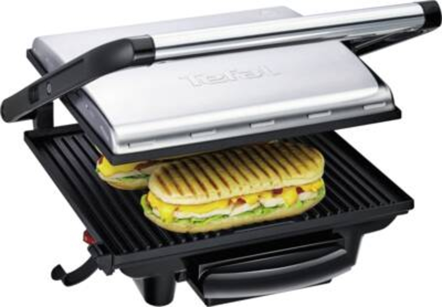 Tefal GC241D Kontaktgrill Inicio Edelstahl-Schwarz 