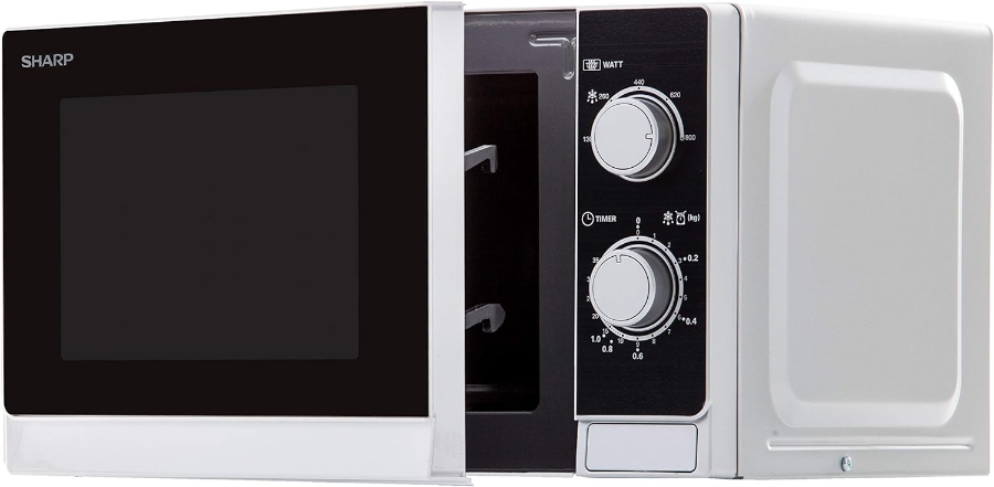 Sharp R200INW Mikrowelle stand Schwarz-Silber 20 Liter 800W
