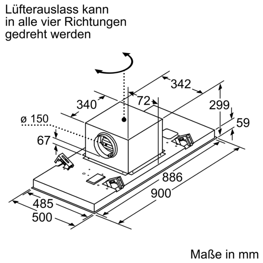 Siemens LR97CBS20 iQ500 Deckenlüftung Weiß 90 cm 