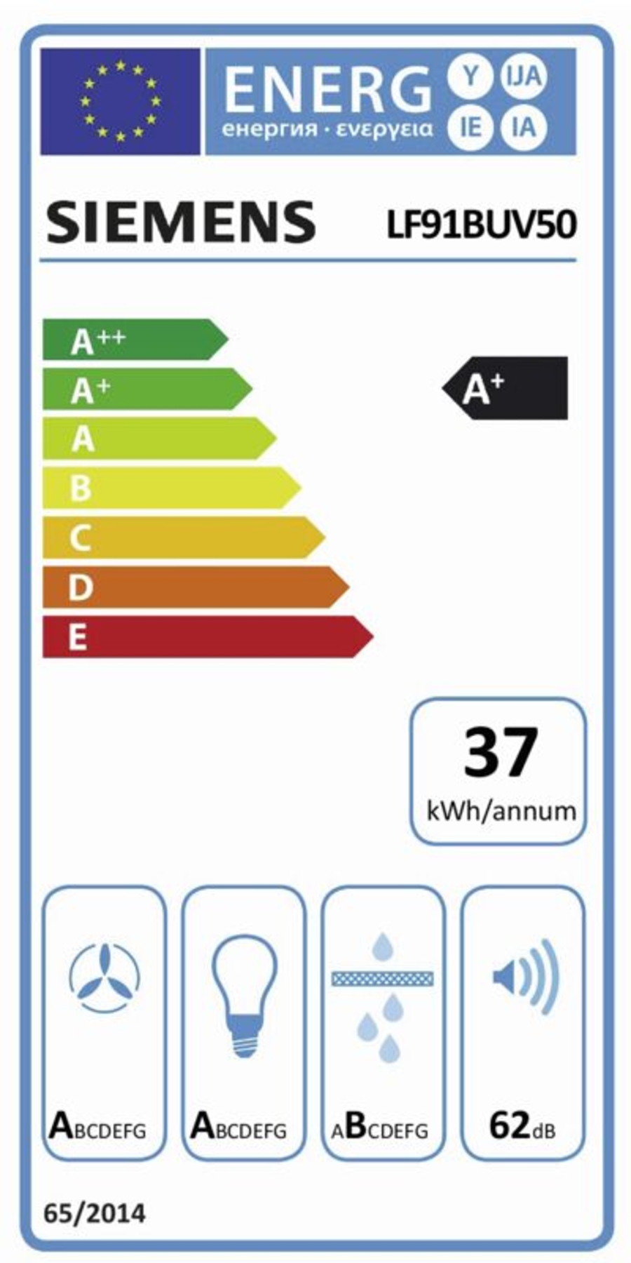 Siemens LF91BUV50 Insel-Esse 90 cm Edelstahl Box-Esse