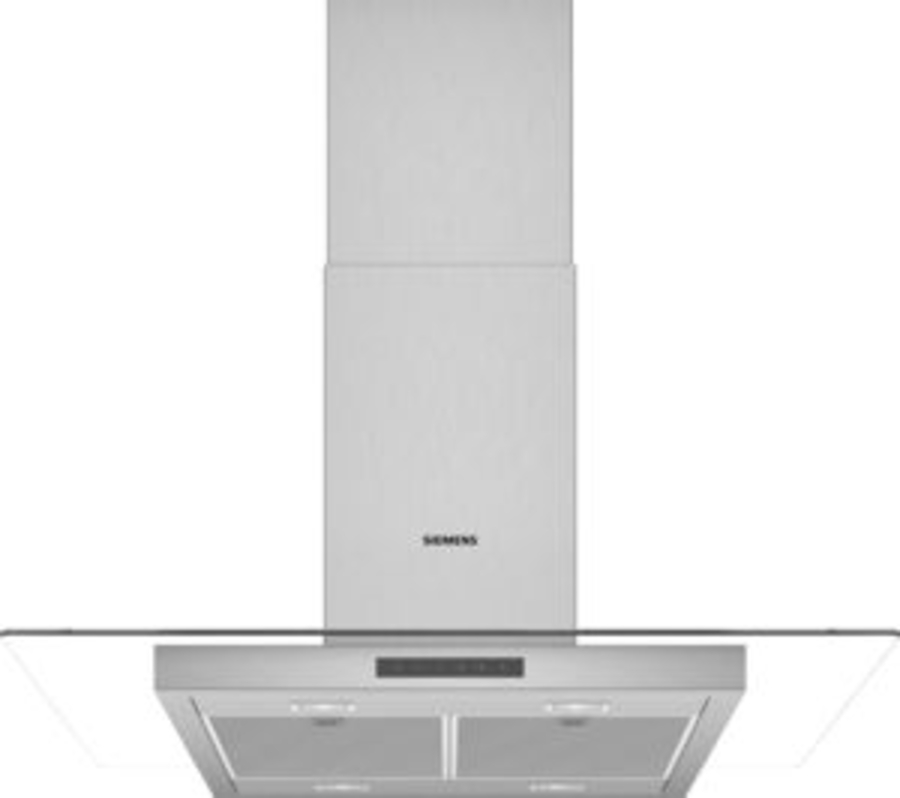 Siemens LF97GBM50 Glas-EsseEdelstahl mit Glasschirm Insel-Esse, 90 cm