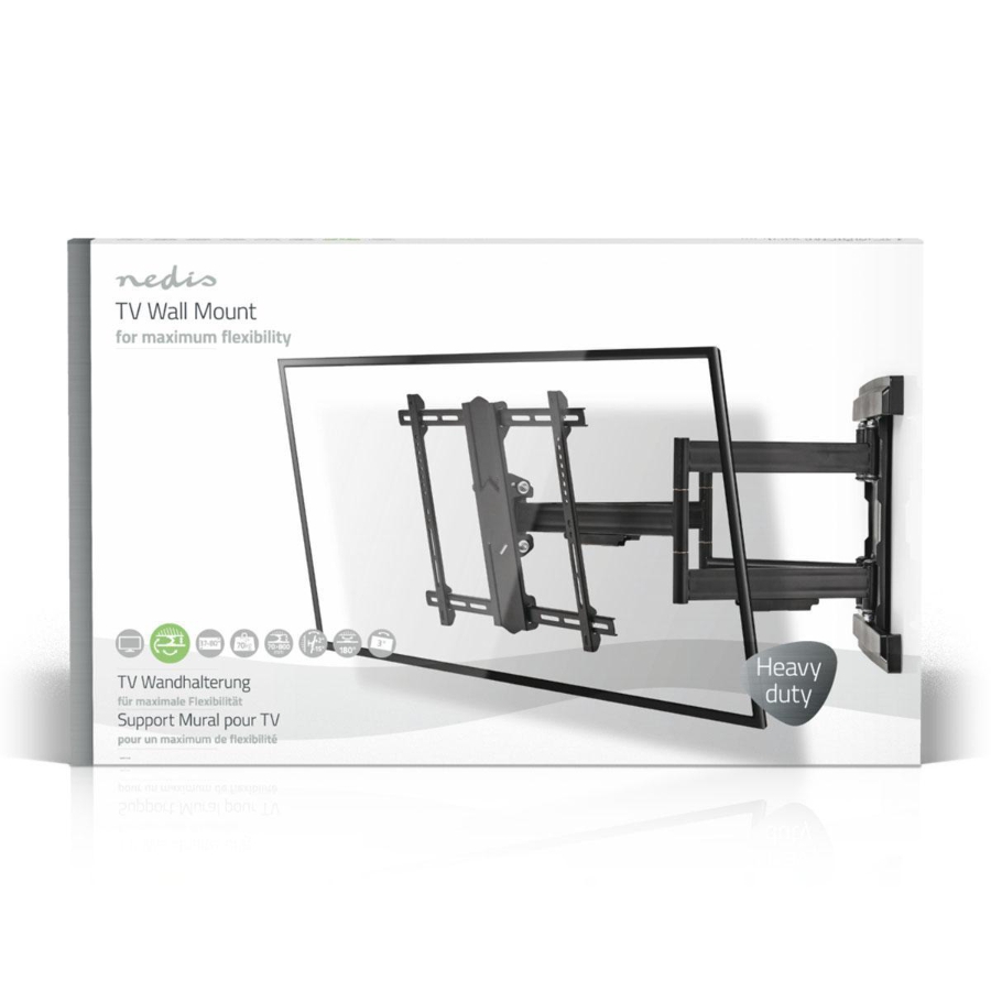 Nedis TVWM6551BK Vollbewegliche TV-Wandhalterung  | 37 – 80" | Max. 70 kg 6 Drehpunkte