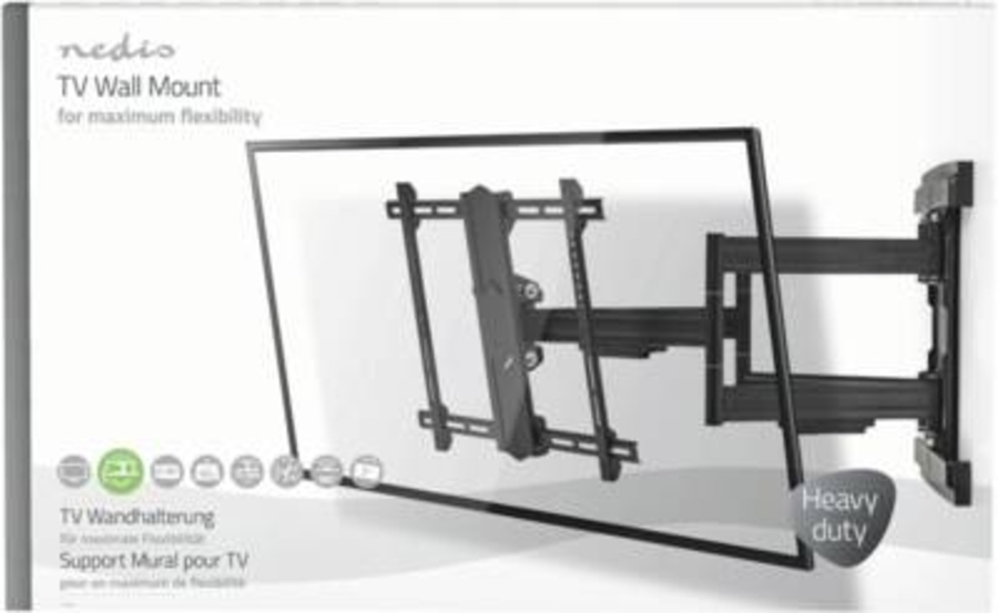 Nedis TVWM6551BK Vollbewegliche TV-Wandhalterung  | 37 – 80" | Max. 70 kg 6 Drehpunkte