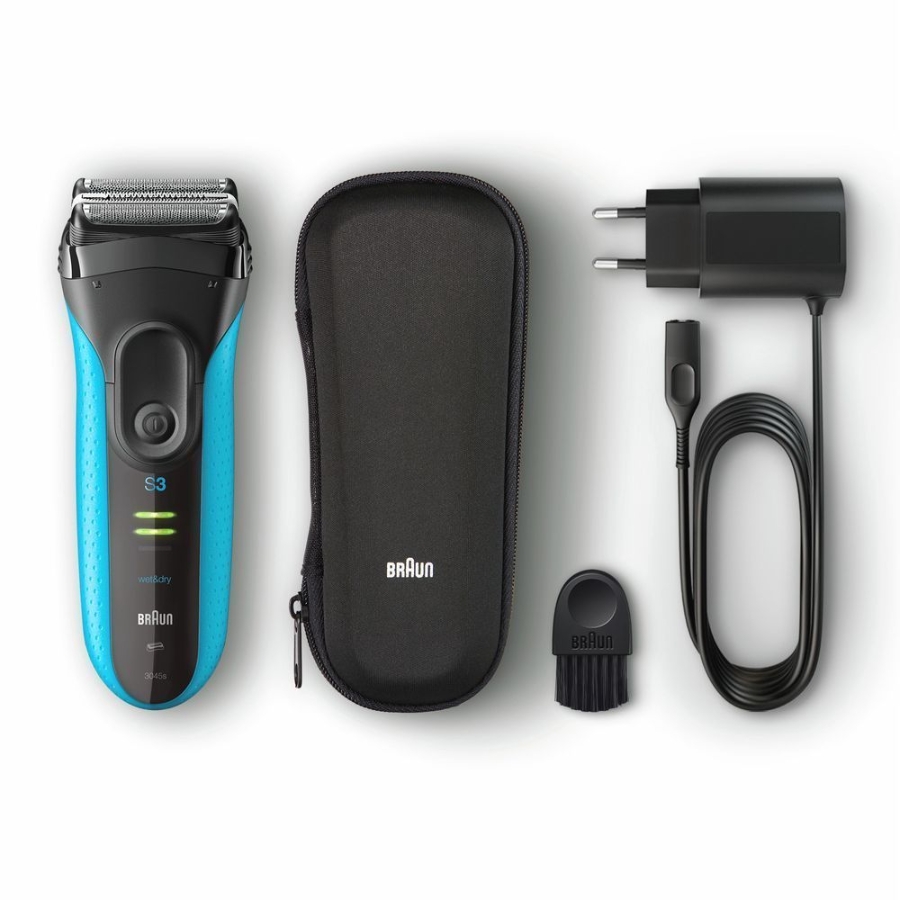 Braun Personal Care Series 3 3045s ProSkin Elektrorasierer Wet&Dry, blau, wiederaufladbar 