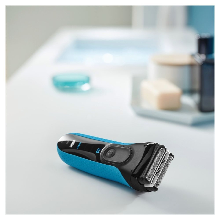 Braun Personal Care Series 3 3045s ProSkin Elektrorasierer Wet&Dry, blau, wiederaufladbar 