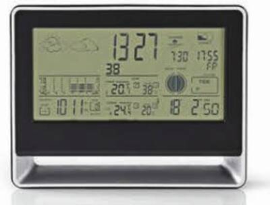 Nedis WEST405BK Wetterstation | Drahtloser Sensor | Wecker | Wettervorhersag