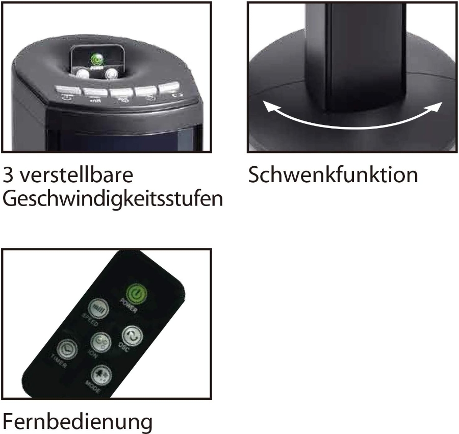 SHE SHE121TU1502F Turmventilator 121 cm 