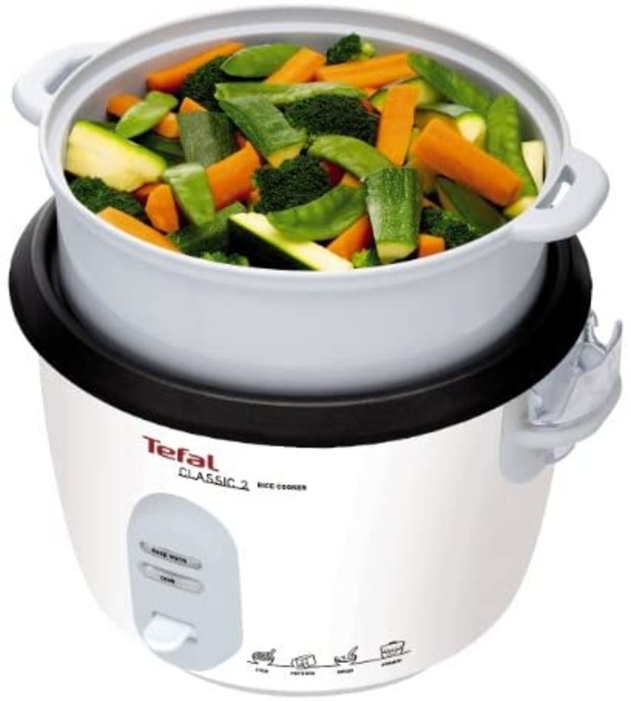 Tefal RK1011 Reiskocher mit Dampfgareinsatz, weiß  