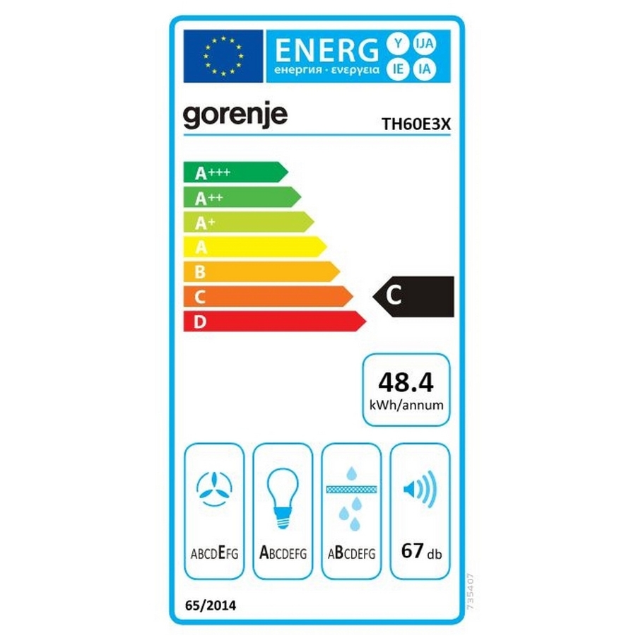 Gorenje TH60E3X Dunstabzughaube Flachschirm 60 cm Edelstahl 