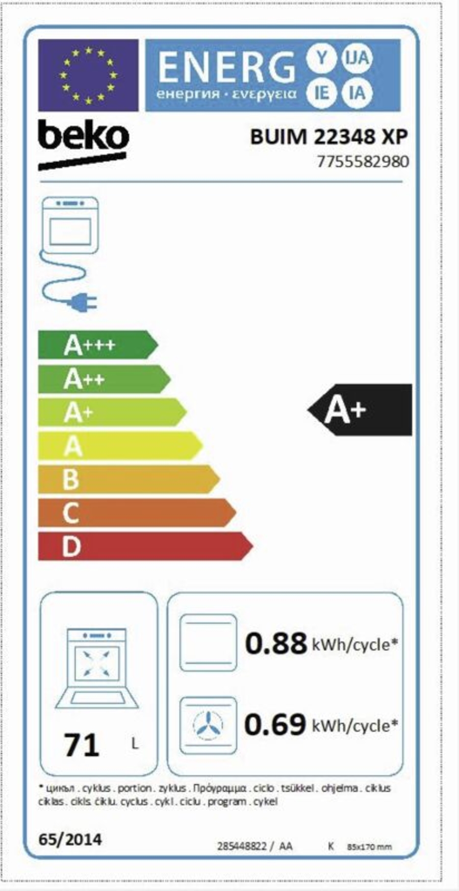 Beko BUIM22348XP Herdset Einbau 60cm Edelstahl Pyrolyse und Induktionskochfeld