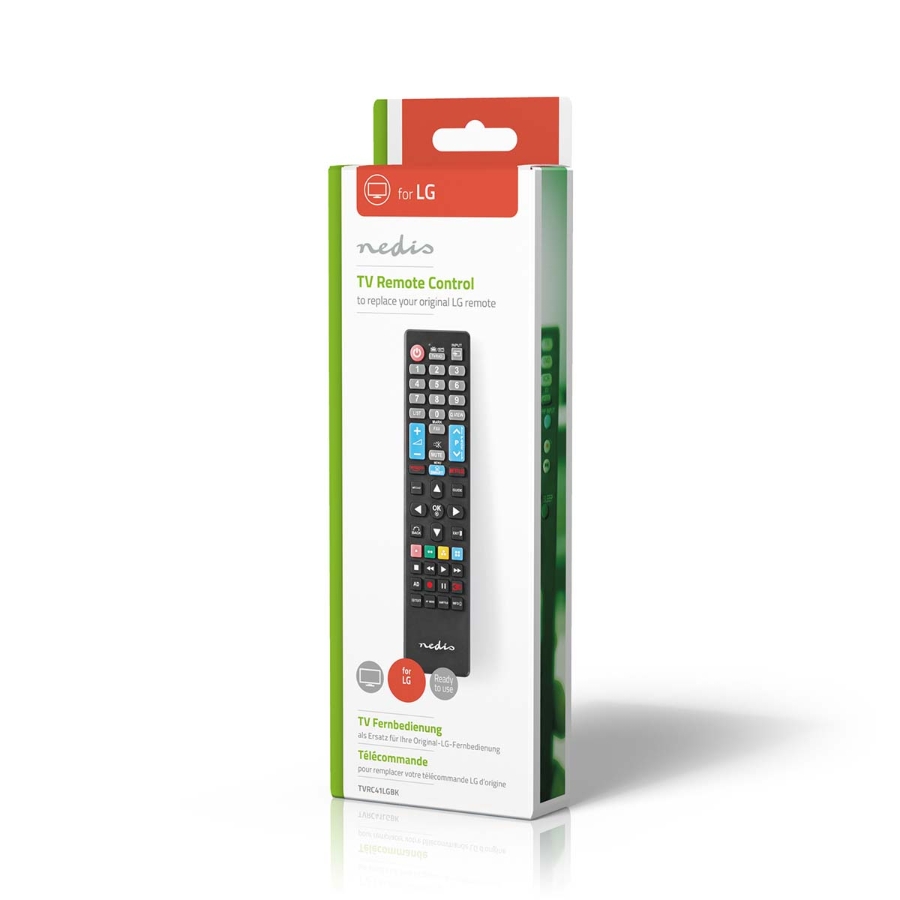 Nedis TVRC41LGBK Fernbedienung Infrarot | Schwarz LG Passend für: LG | Fest | 1 Gerät | Amazon Prime /