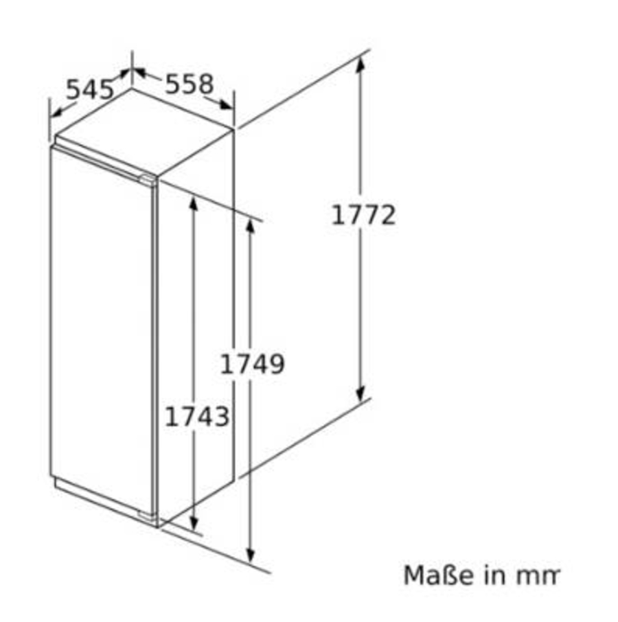 Siemens KI81RADE0  Einbau-Kühlschrank  178 cm Festtürtechnik mit Softeinzug