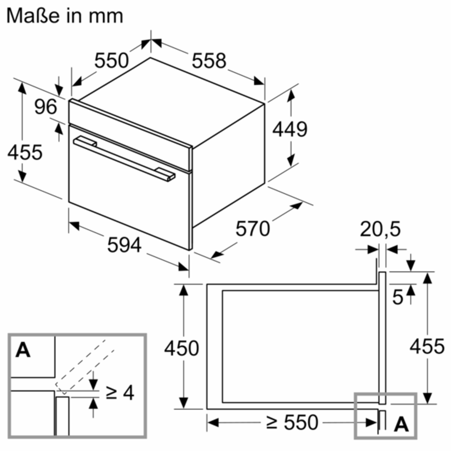 Bosch CMA585GS0 Serie 6  Einbau-Mikrowelle mit Heißluftfunktion 60 x 45 cm, Edelstahl