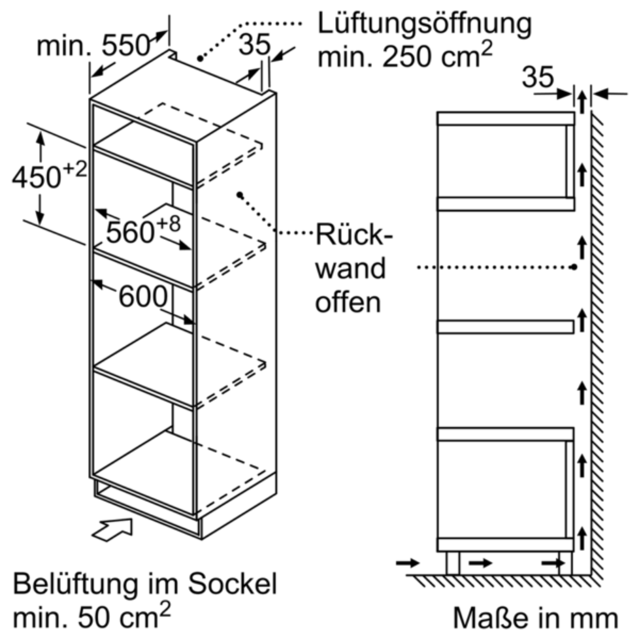Bosch CMA585GS0 Serie 6  Einbau-Mikrowelle mit Heißluftfunktion 60 x 45 cm, Edelstahl