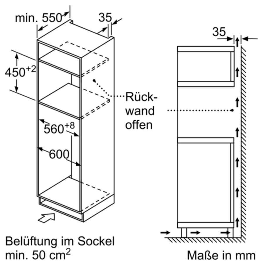 Bosch CMA585GS0 Serie 6  Einbau-Mikrowelle mit Heißluftfunktion 60 x 45 cm, Edelstahl