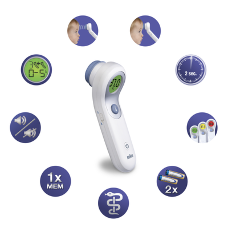 Braun Personal Care NTF3000WE Berührungsfreies + Stirnthermometeroral 