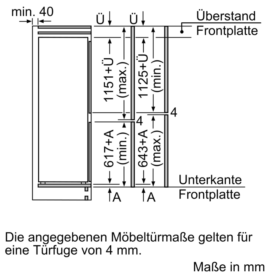 Siemens KI87VVFE1  Einbau-Kühl-Gefrier-Kombination mit  Gefrierbereich unten  Flachscharnier