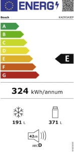 Bosch KAD93AIEP Side by Side NoFrost 562 Liter 178.7 x 90.8 cm, Gebürsteter Stahl AntiFingerprint