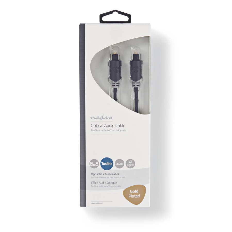Nedis CABW25000AT30 Optisches Audiokabel | TosLink-Stecker | 3,0 m | Anthrazit